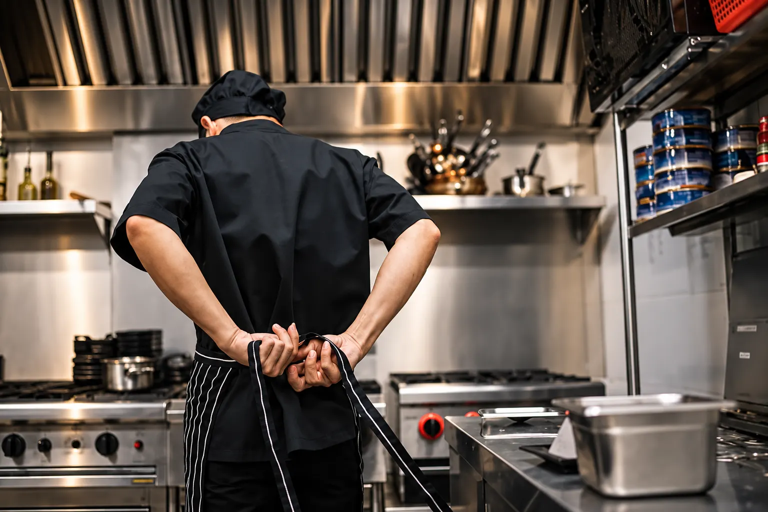 Cocinero de La Barra de Consuelo en la cocina